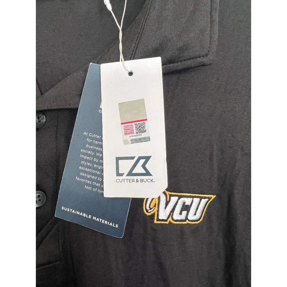 Cutter and Buck VCU Rams Mens‎ XXL Black Golf Polo Shirt